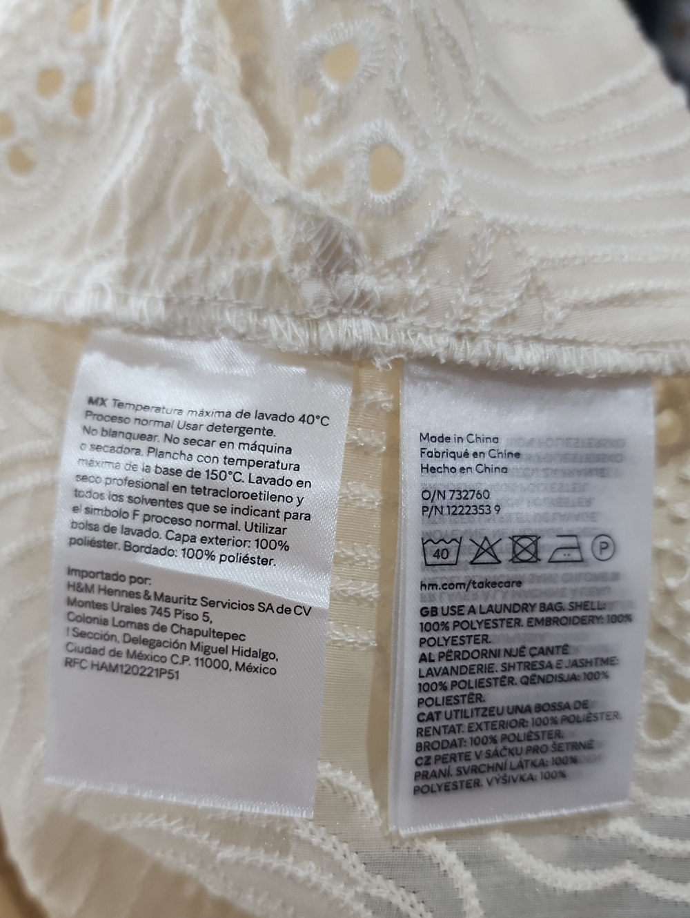 H&M Cream Frill Trimmed Long Sleeve Ruffle Blouse - Picture 12 of 12